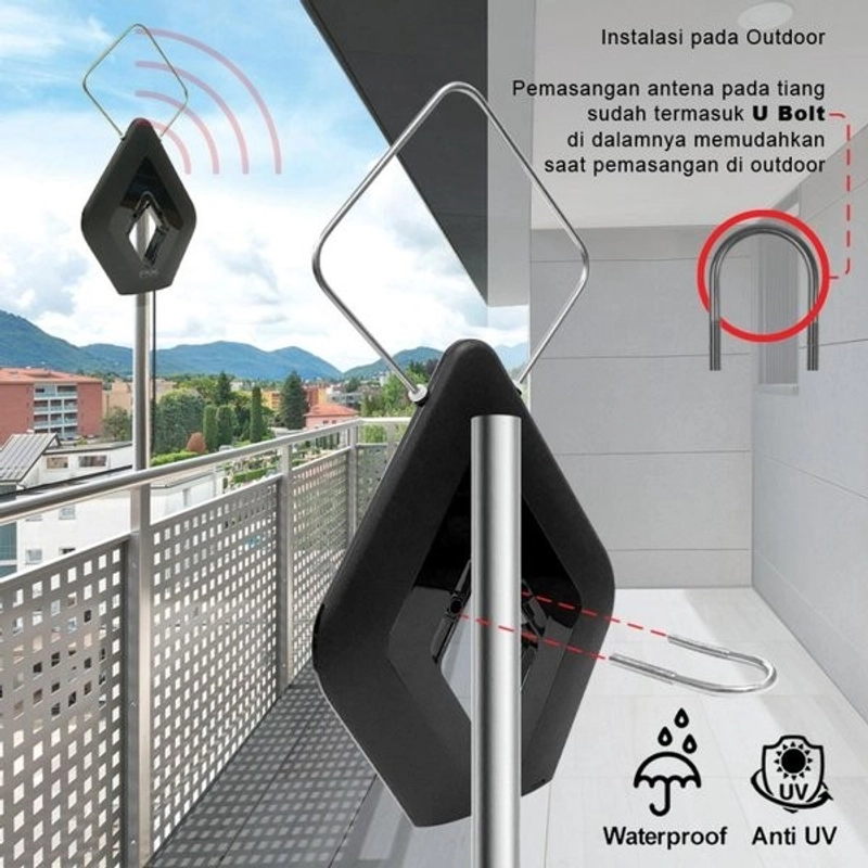 Product image UTAMAMEGA - Antena TV Digital DVBT2 4K High Gain 25DB PX HDA2000B Type HDA2000B