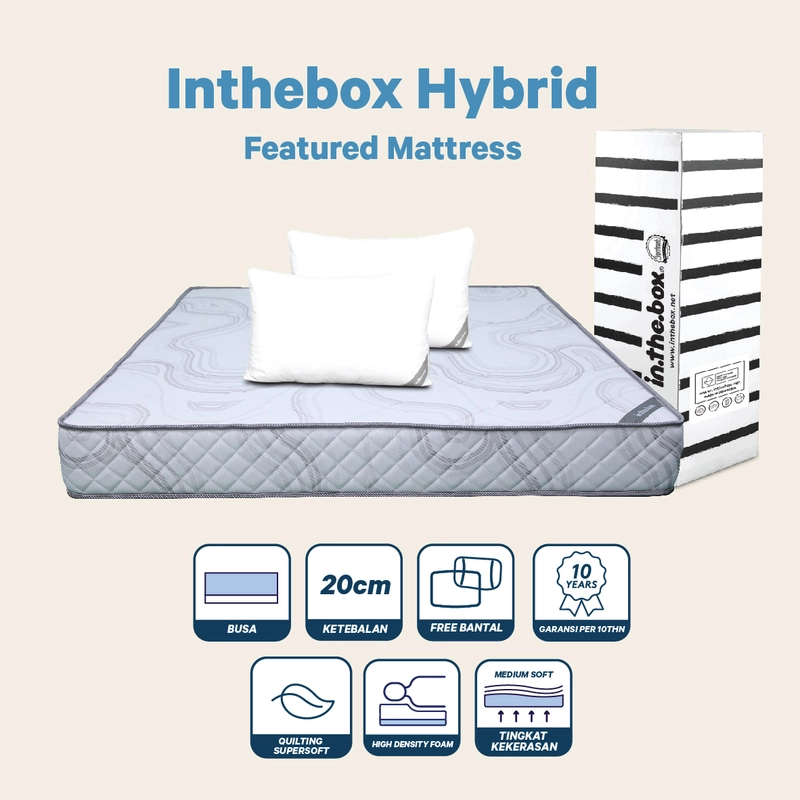 Product image INTHEBOX - Kasur Busa Hybrid Ukuran 100x200 (Super Single) F388HB-JBS1-100NTR 100 x 200 cm Abu