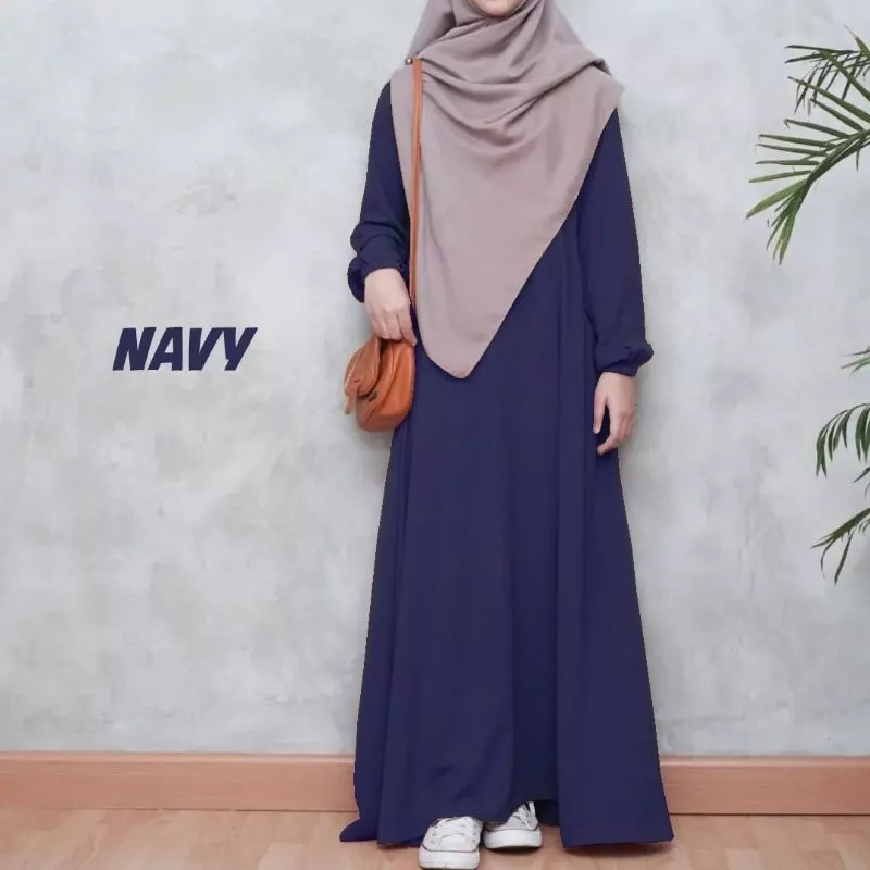 Product image HijabOutfit - Gamis Dress Terbaru/Gamis Polos/Gamis simple avila S/M Navy