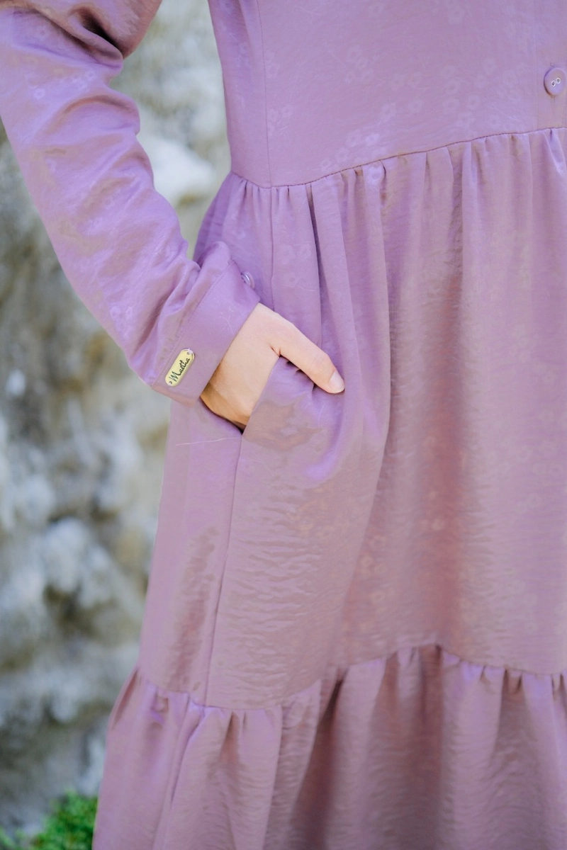 Product image Gamis Motif Wanita Dewasa Monella Series S Dust Mauve