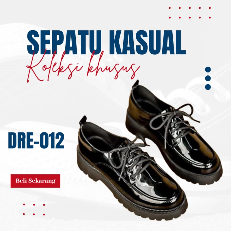 Product image LUXIA - Sepatu Kets Kasual Sneakers Chunky Oxford Wanita New Trendy 2023 DRE-012 37 HITAM