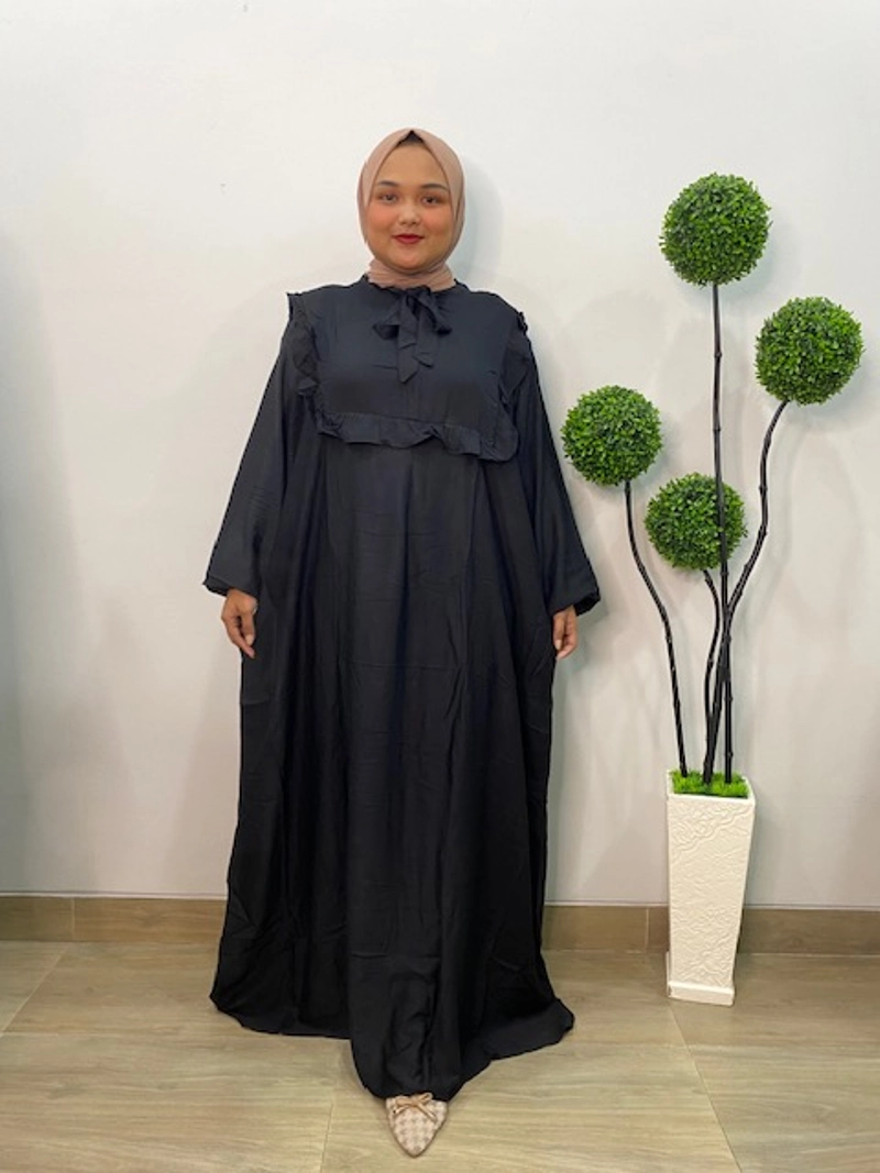 Product image My Plus Size - Gamis Rayon Wanita Jumbo 3564/Ld 130 cm & 142 cm 3XL BLACK