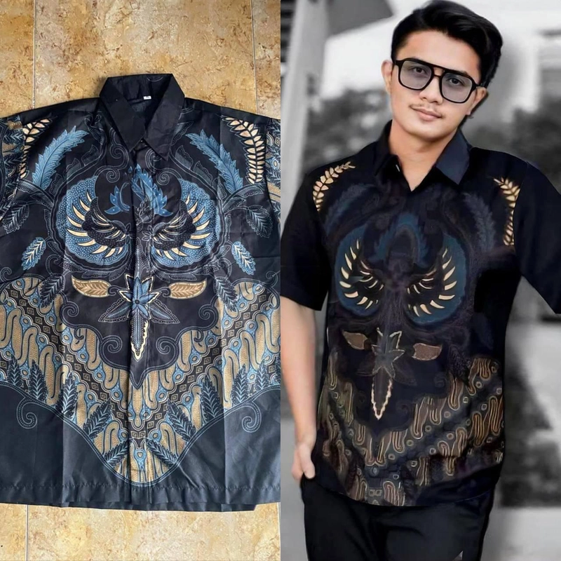 Product image Kois Batik - Batik pria dewasa seragam lengan pendek motif president M Hem president
