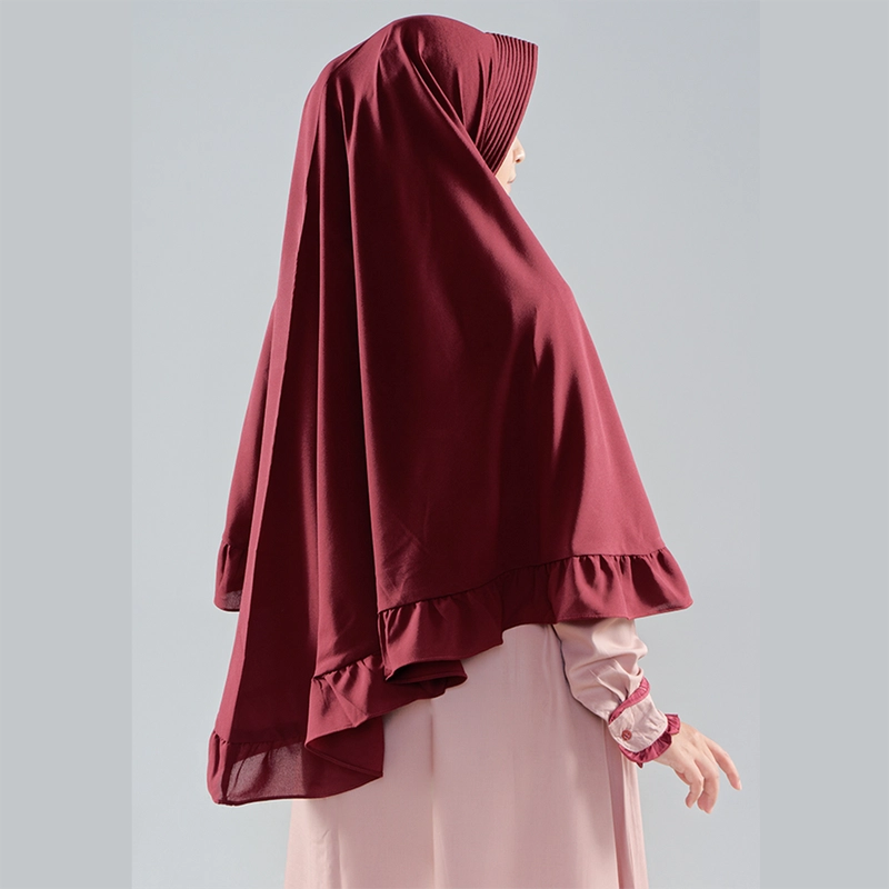 Product image Baju Busana Dres Dress Gamis Wanita Dewasa Simple Simpel Kondangan Lebaran Pink Dusty Merah Maroon L Pink Dusty Maroon