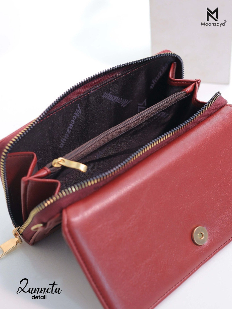 Product image Moonzaya - DOMPET ZANNETA BY MOONZAYA DOMPET TALI PANJANG DOMPET WANITA DOMPET ZANNETA MAROON
