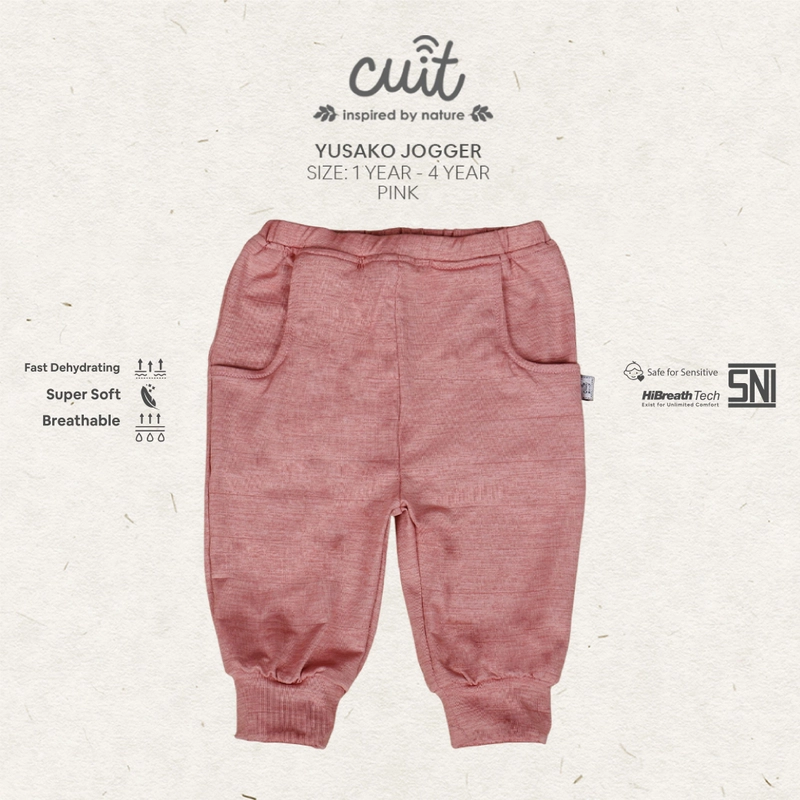 Product image CUIT Baby 1 - 4 Tahun Jogger Anak Celana Panjang Olahraga Yusako Unisex XXL Dusty pink