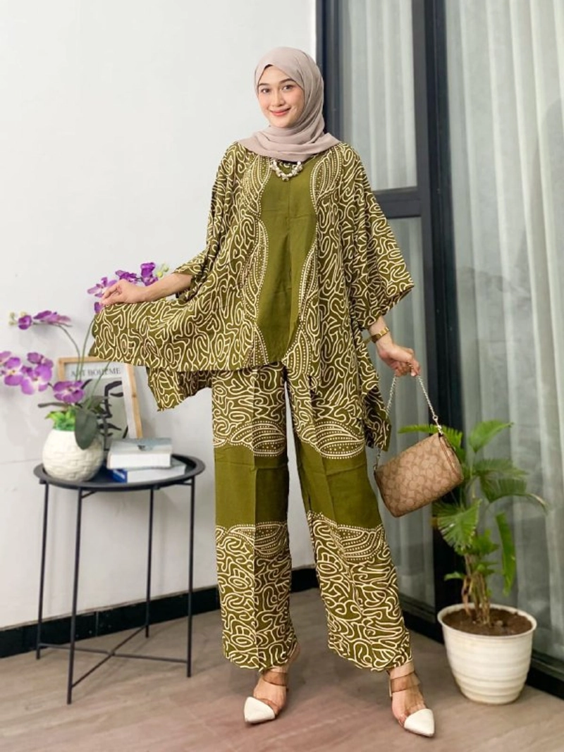 Product image Batik Ayodha - SETELAN WAKA MARWAH ALLSIZE JUMBO Allsize Hijau Pupus