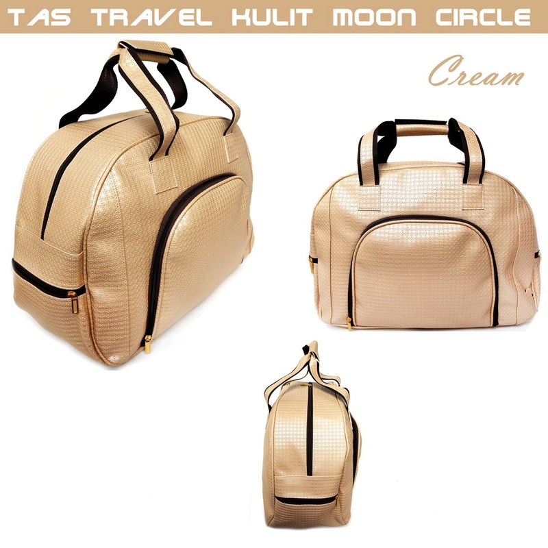 Product image Lanc Fashion - Tas Wanita Travel Besar Kulit Moon Circle Big Size Jumbo WARNA CREAM