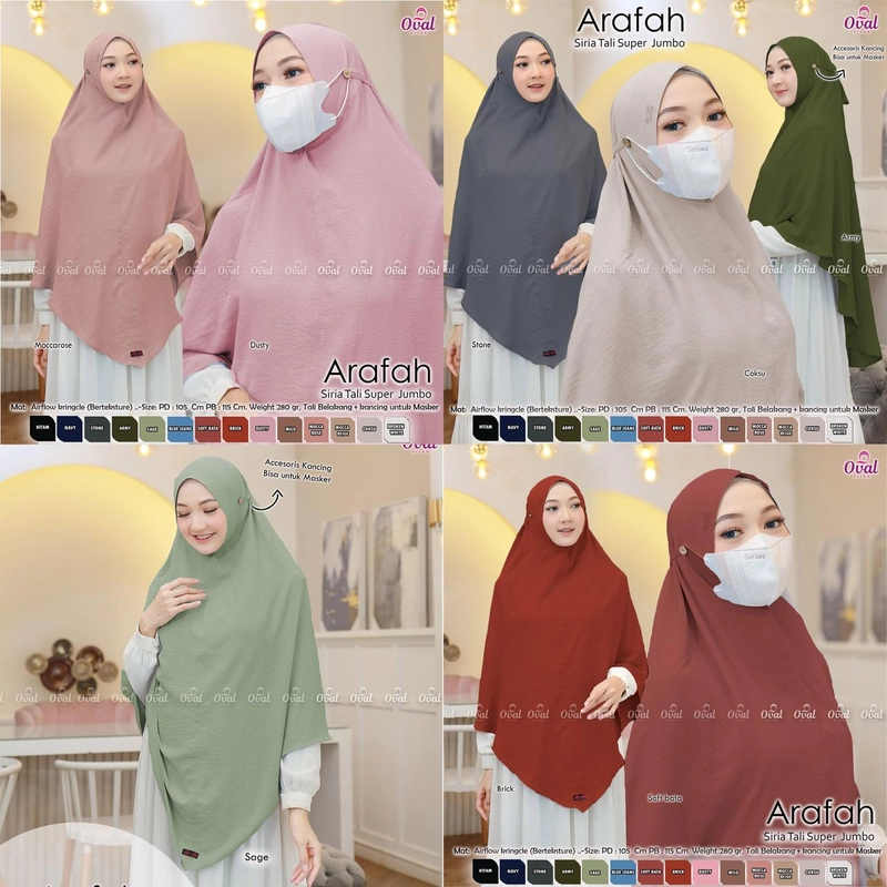 Product image Griya Busanaku Solo - Arafah siria tali super jumbo+kancing untuk masker / Jilbab siria jumbo All size Black