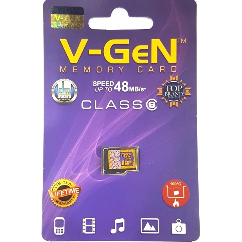 Product image agres cell - Memori Micro SD V-Gen Memory Card 8GB 86gr hitam