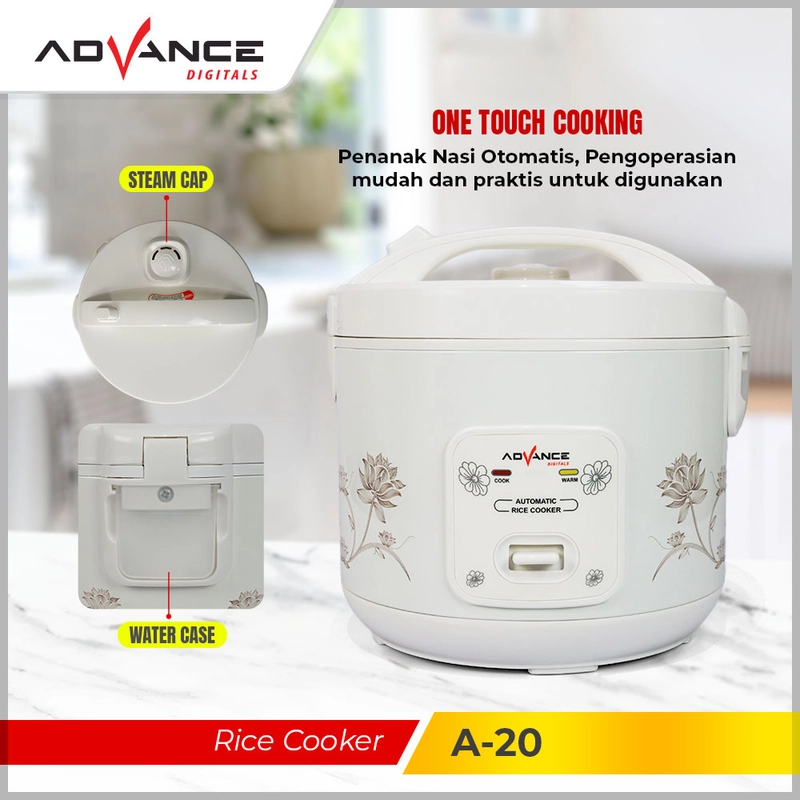 Product image Advance Digitals Indonesia - Rice Cooker A-20 Penanak Nasi Serbaguna 3in1 Magic Com 1.8 Liter Default
