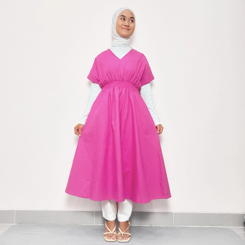 Product image MKY Clothing - MIDI DRESS LINEN KATUN S/M Pink