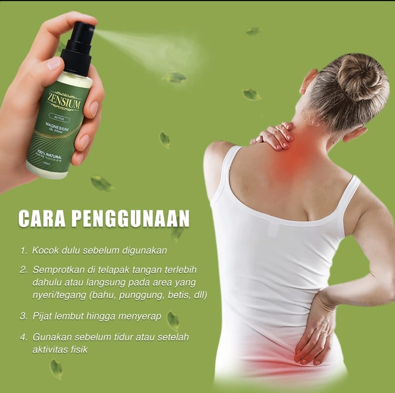 Product image Zensium - zensium Active - Magnesium Oil Spray 100ml Redakan nyeri Sendi/Otot kram cepat meresap 200g original