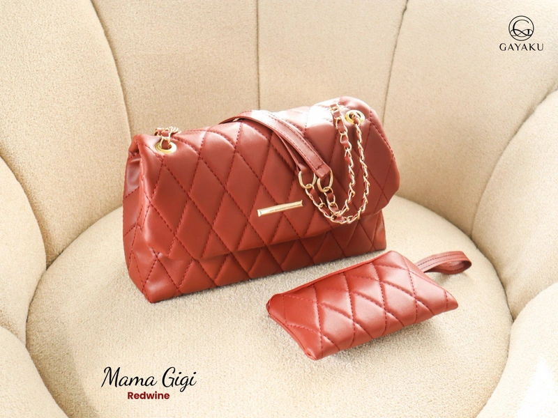 Product image Moonzaya - TAS MAMA GIGI BY GAYAKU TAS SELEMPANG WANITA FREE DOMPET MAMA GIGI RED WINE