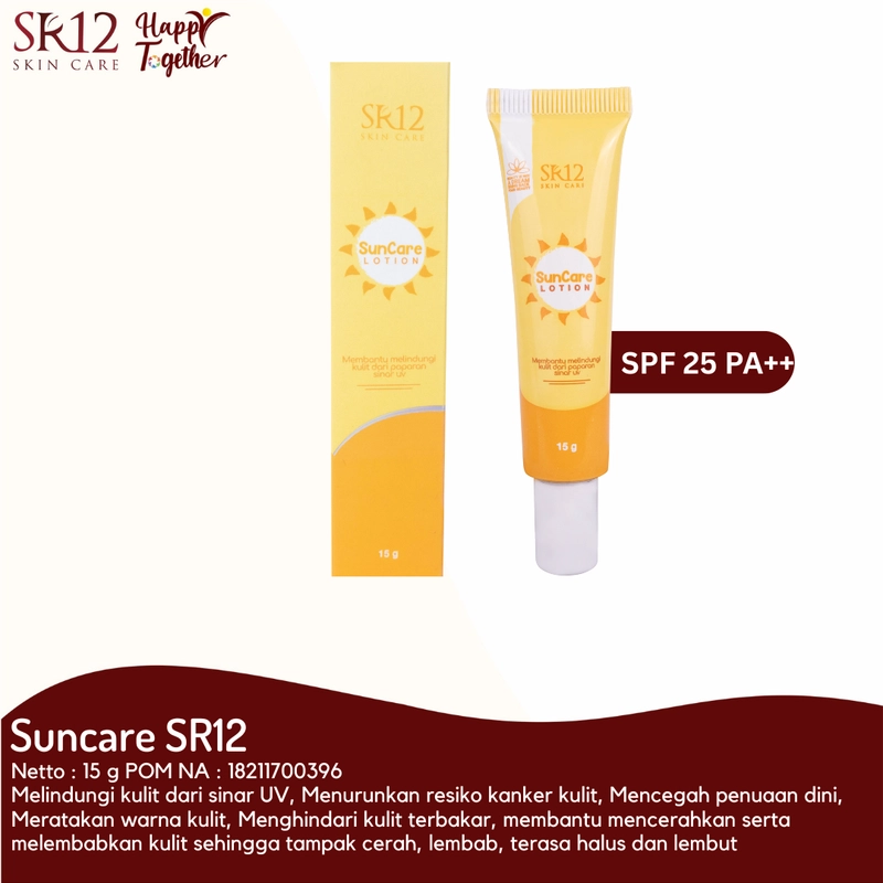 Product image SR12 Sunscreen SPF 50 PA+++ Waterbase Non Alcohol Non Perfume Non Comedogenic 15 gr Suncare Lotion