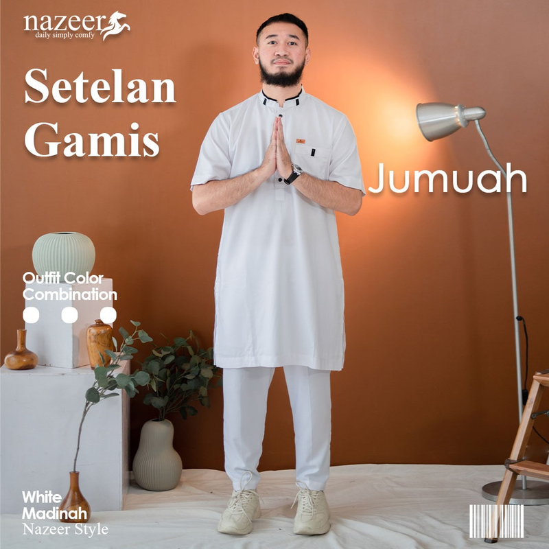 Product image Nazeer - Setelan Gamis Jumuah M White