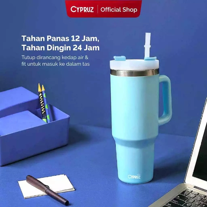 Product image Cypruz Botol Minum Stainless Tahan Panas Dan Dingin 1200ml - Flow Pop Go Bottle Series BS-0316 L BIRU