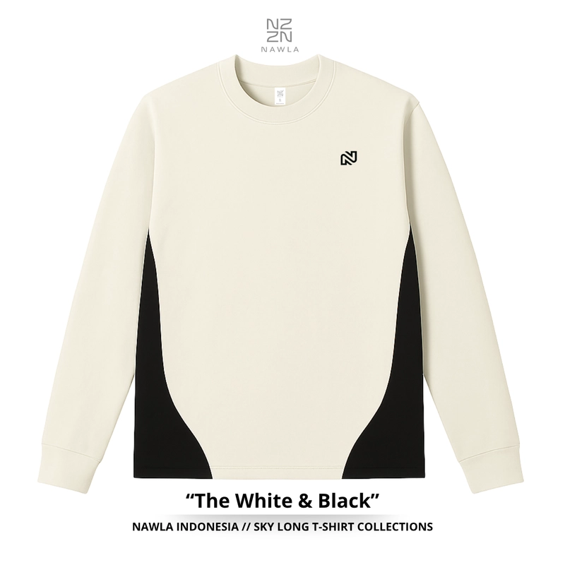 Product image NAWLA - Kaos Twotone Tee Lengan Panjang XL White & Black