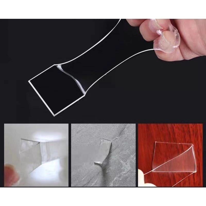 Product image KAMJE Double Tape Isolasi Solasi Selotip Solatip Bening 2 Sisi 1M 3M 5M Super Kuat KMJ005 KMJ005 1 METER