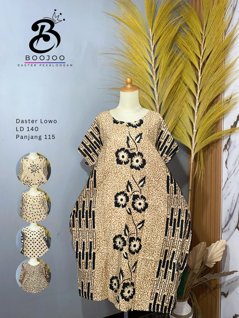 Product image Boojoo-Daster Kekinian Lowo Jumbo Premium Cappucino Bahan Rayon LD 130 Bu All Size <100kg Bunga