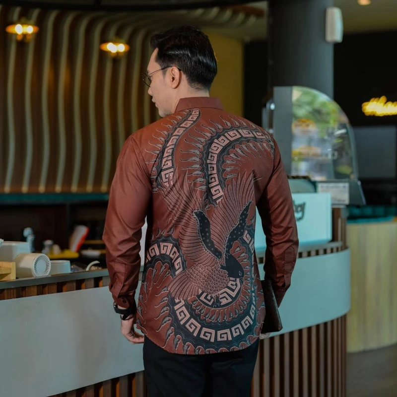 Product image Kois Batik - Batik Kemeja Berlapis Furing Terbaru Mahogany Motif Bahrawan M Kemeja bahrawan