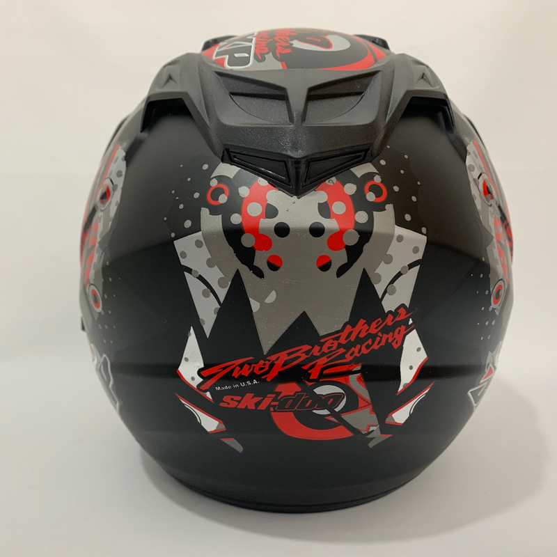 Product image Helm JP7 Skidoo Merah Doff- Double Visor (Kaca Clear & Smoke) Helm SNI Helem Dewasa L Skidoo Merah Doff