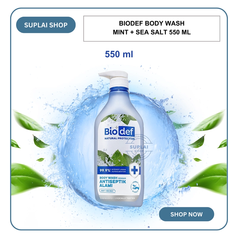 Product image SUPLAI SHOP - Sabun Mandi Cair Biodef Mint & Sea Salt Kemasan 550 ml