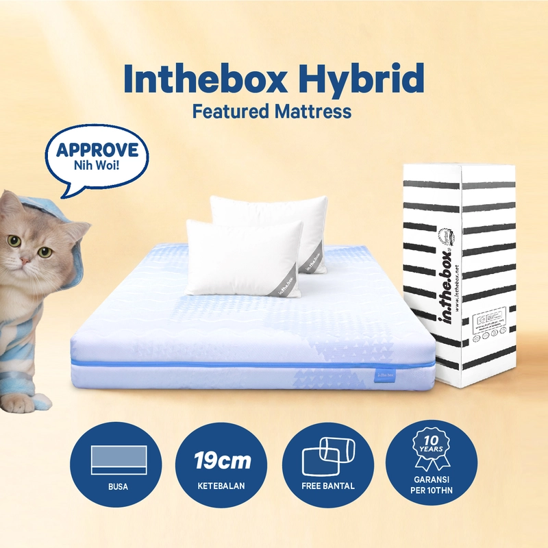 Product image INTHEBOX - Kasur Busa Hybrid Ukuran 90x200 (Single) F388HB-JBS1-090NTR 90 x 200 cm Abu