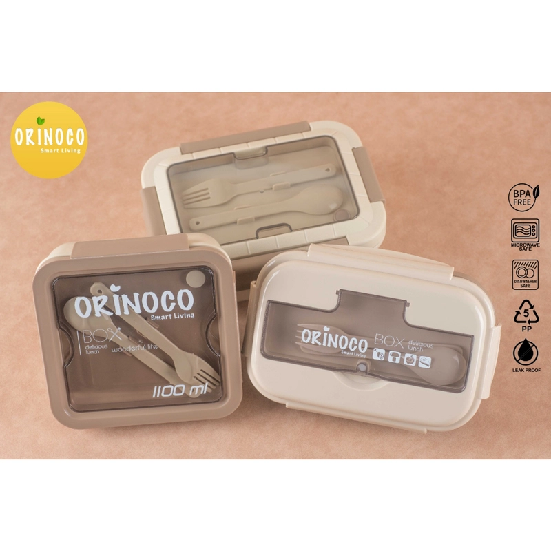 Product image Orinoco Kotak Makan Lunchbox Collection Choco White Series 3 Varian Model / Ukuran 1100 OR-0228 CHOCO WHITE