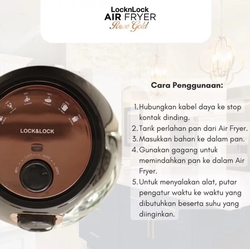 Product image UTAMAMEGA - LocknLock Air Fryer Penggorengan 2L - EJF126BMNC Type EJF126BMNC