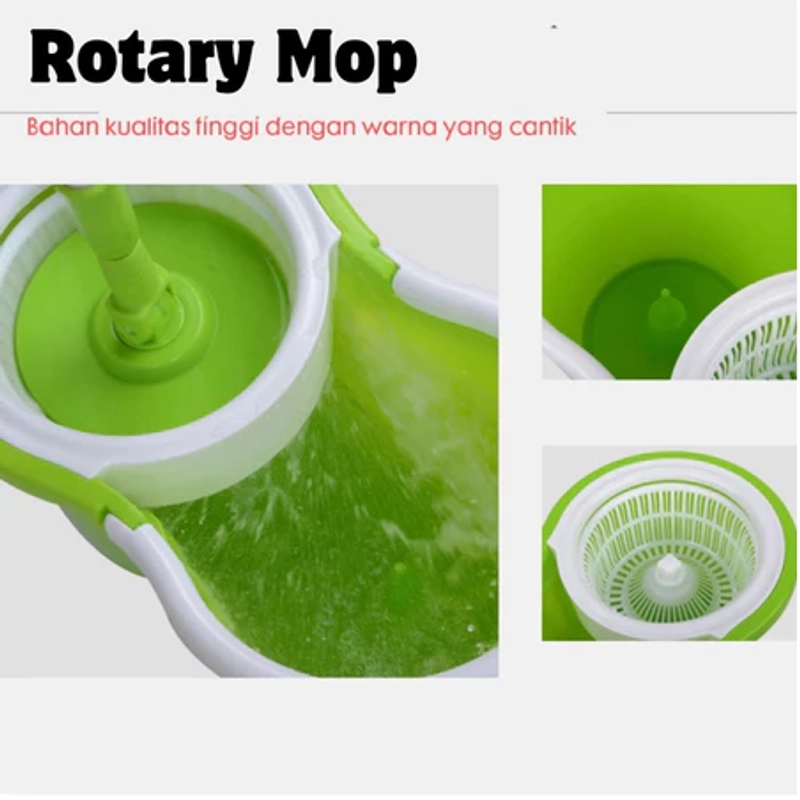 Product image UNIQSO STORE - MAGIC MOP ROTARY ALAT PEL Set Ember Alat Pel Praktis Minimalis Spin Mop Pel 360 Derajat Alat AT 1 UNIT HIJAU