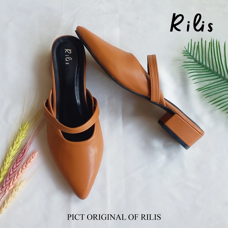 Product image Rilis - Sandal Wanita Anike Mules hak 3 cm (Rilis 15) 36 Tan