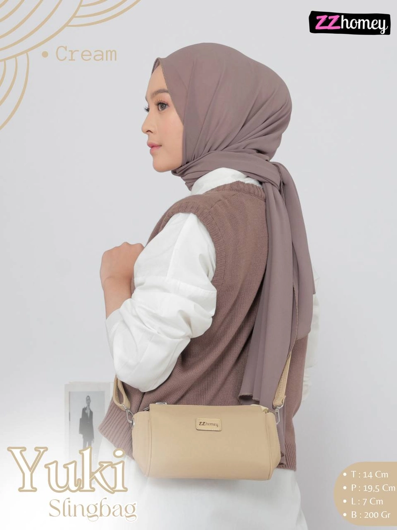 Product image Fashopid - ZZHOMEY TAS SELEMPANG WANITA YUKI BAG READY WARNA CREAM