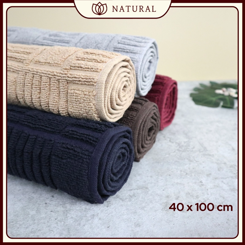 Product image Chalmer - Keset Handuk Natural by Chalmer 40x100 cm Keset Panjang Polos Dapur Kamar Mandi 40x100 cm Light Brown