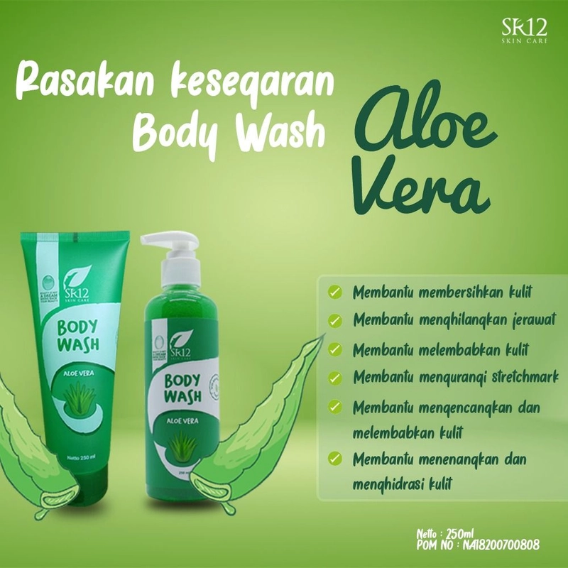 Product image SR12 Body Wash Aloevera Mencerahkan Dan Mengatasi Jerawat 100 ml Body Wash Aloevera