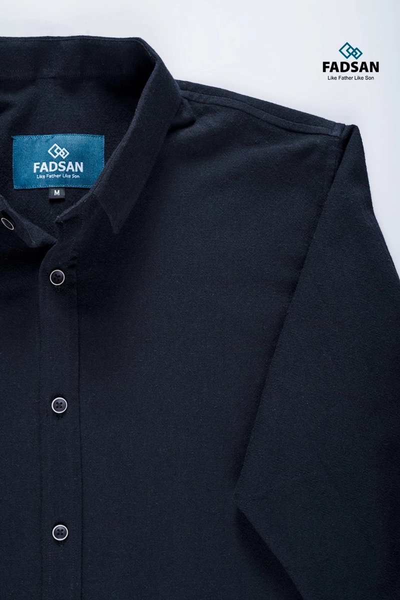 Product image FADSAN - Kemeja Koko Ayah Anak Lengan Panjang Bahan Katun Warna Black - Grit Series SIZE ANAK XS GRIT BLACK
