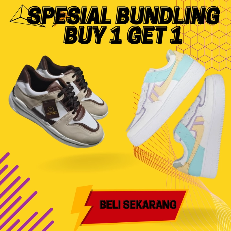 Product image LUXIA - Promo Buy 1 Get 1 Sepatu Kets Sneaker Wanita LGM218 & LBY-03 41 COKLAT & TOSKA