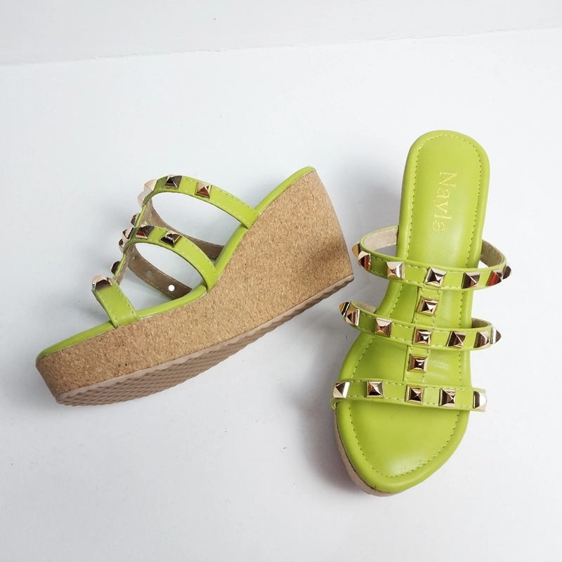 Product image nayla - Nayla - Sandal Wedges Wanita Model Piramid Hak 7cm 37 De Lemon