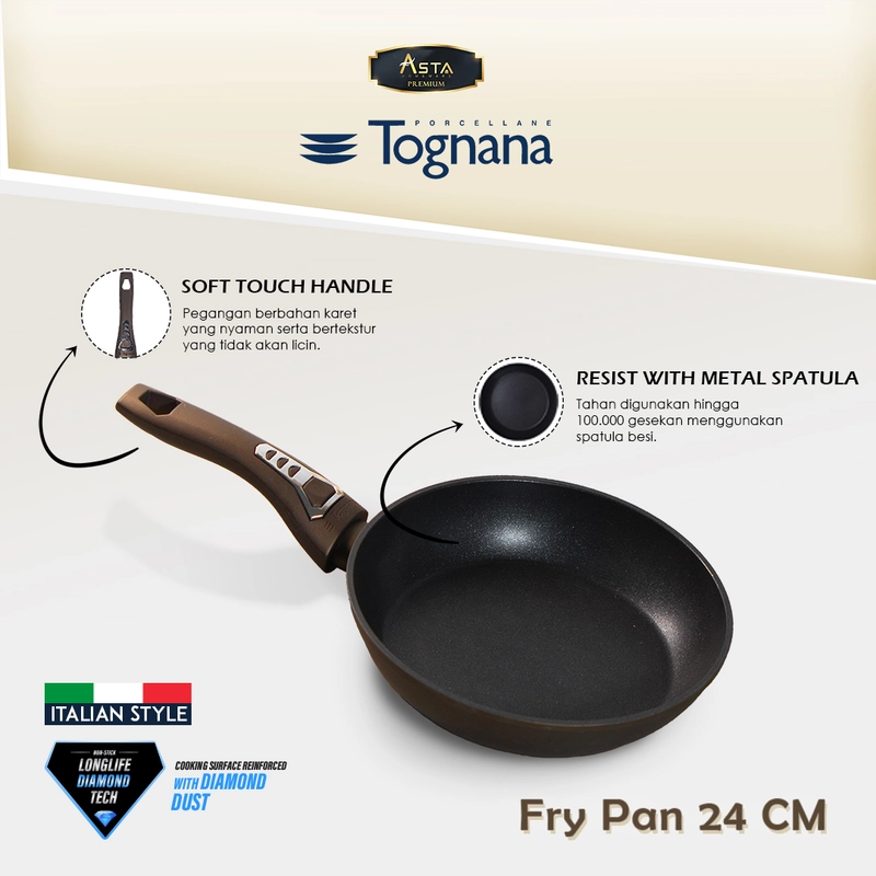 Product image Asta Homeware Official - Tognana Italy Frying Pan 20 cm dan 24 Cookware Set Set Tognana Frypan Duo