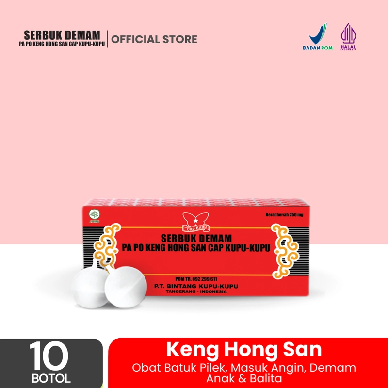 Product image Keng Hong San Serbuk - Obat Batuk Pilek Demam Bayi & AnakKeng Hong San 1 Box