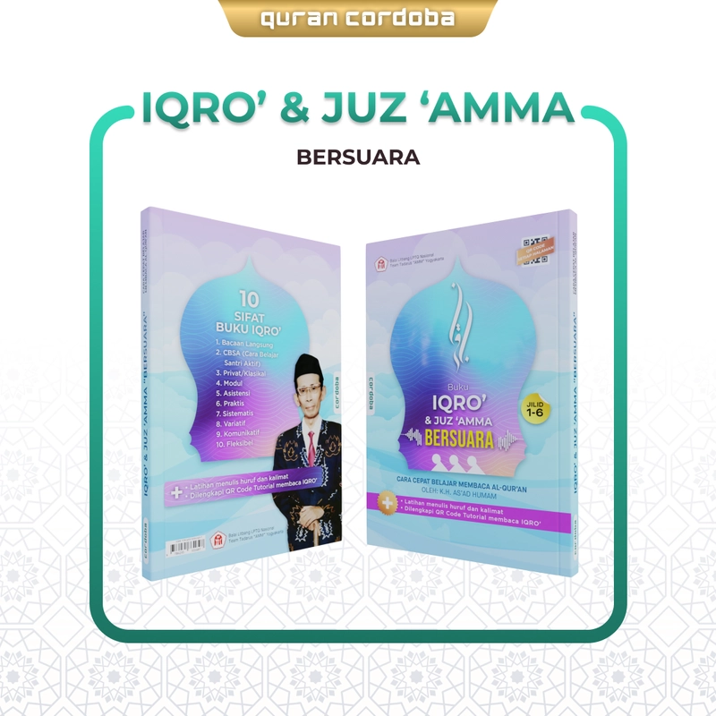 Product image Cordoba - Buku IQRO dan Juz Amma Bersuara A5 Lengkap Jilid 1 sampai 6 plus Audio dan Video QR A5 Random