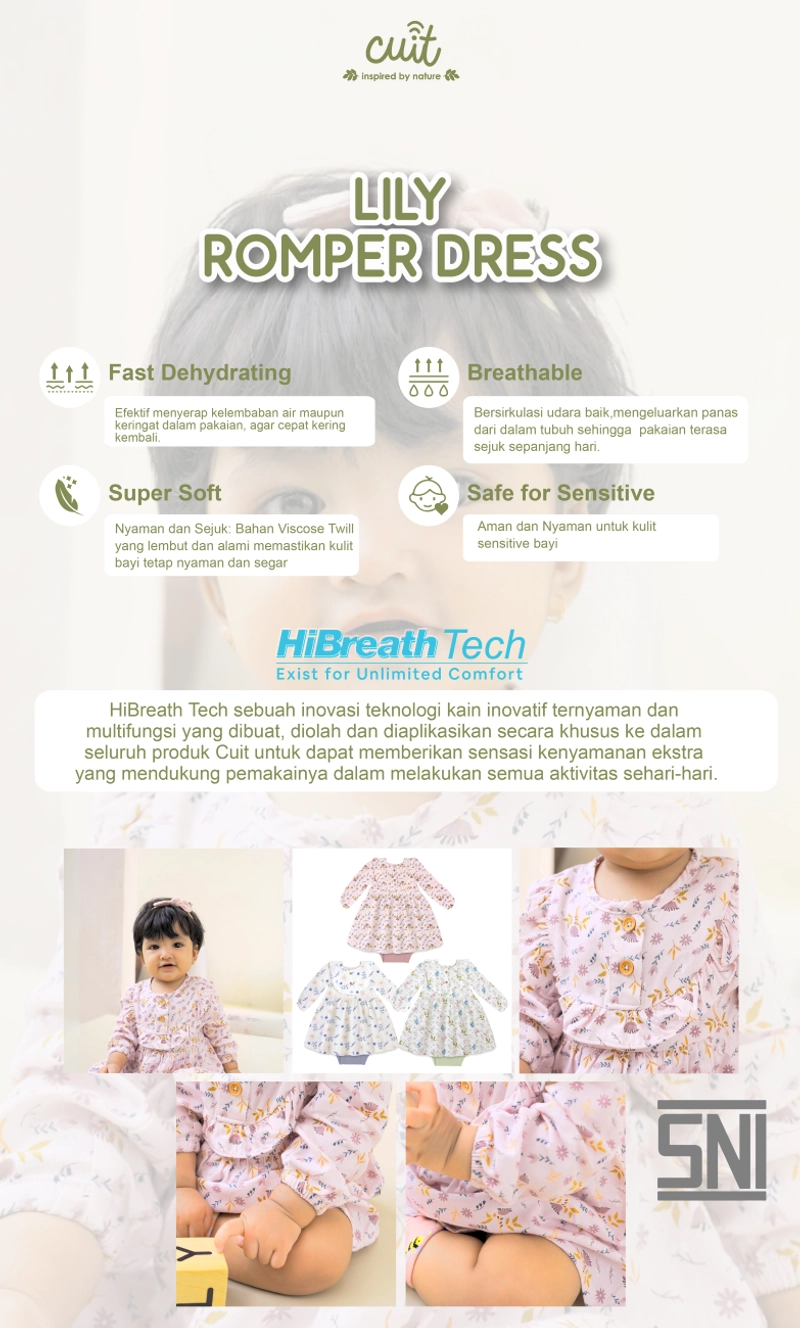 Product image Kintakun Baby - [RAYA SERIES] KINTAKUN BABY X CUIT Lily Jumper Dress Bayi Anak Perempuan Tangan Panjang 3 Bulan - 2 S (3-6 Bulan) Blue Magnolia