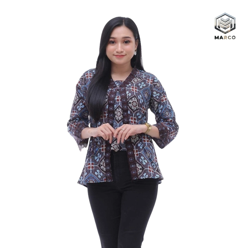 Product image MARCO - Baju Batik Wanita Modern Kantoran Monalisa Genes Asli Pekalongan M Kby Keramik