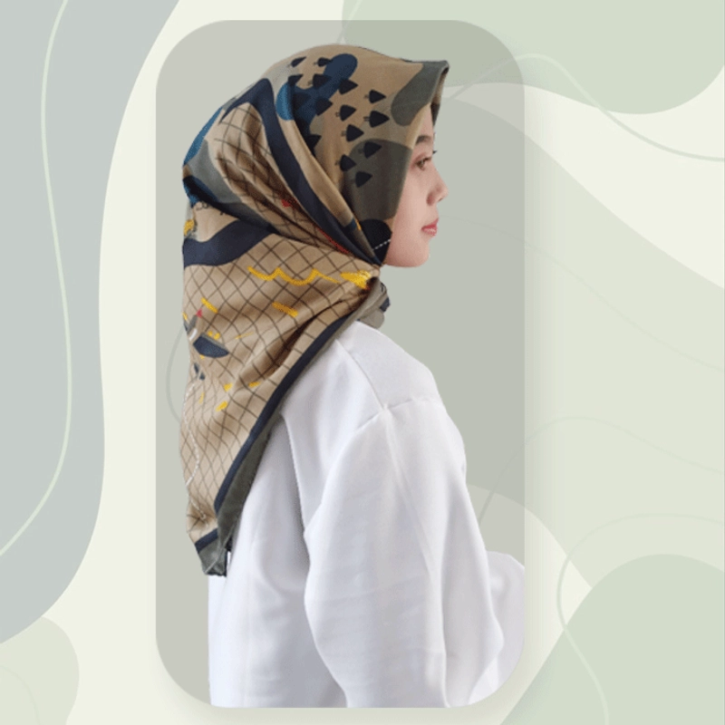 Product image Jembar - Jilbab Kerudung Segi Empat Voal Motif Shary 112x112 Army