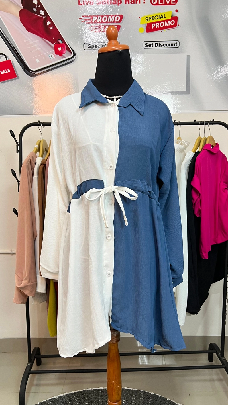 Product image Sseolshop - MAUDY tunik crincle L Blue Denim