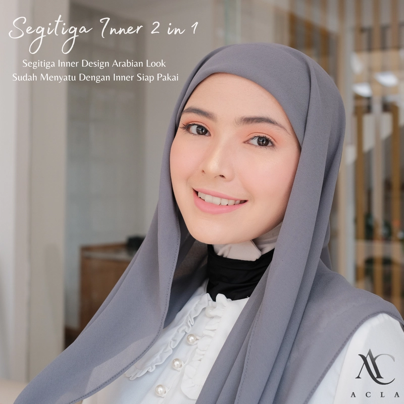 Product image Acla Daily - Jilbab Segitiga 2 IN 1 Ceruty Babydoll All size Black