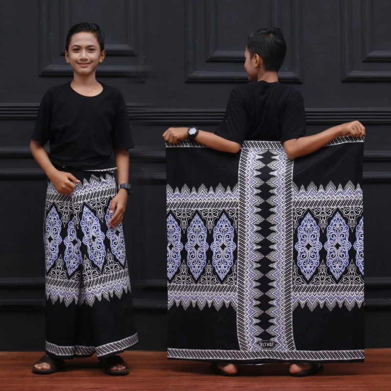 Product image Batik Alfin - Sarung batik uk anak motif cakra bagus banget Sarung Biru