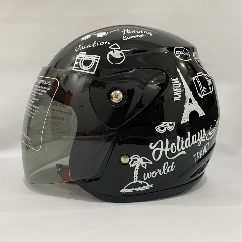 Product image Helm Nuvo Traveling Hitam Glossy - Helm SNI - Helm Dewasa L Nuvo Traveling Hitam Glossy
