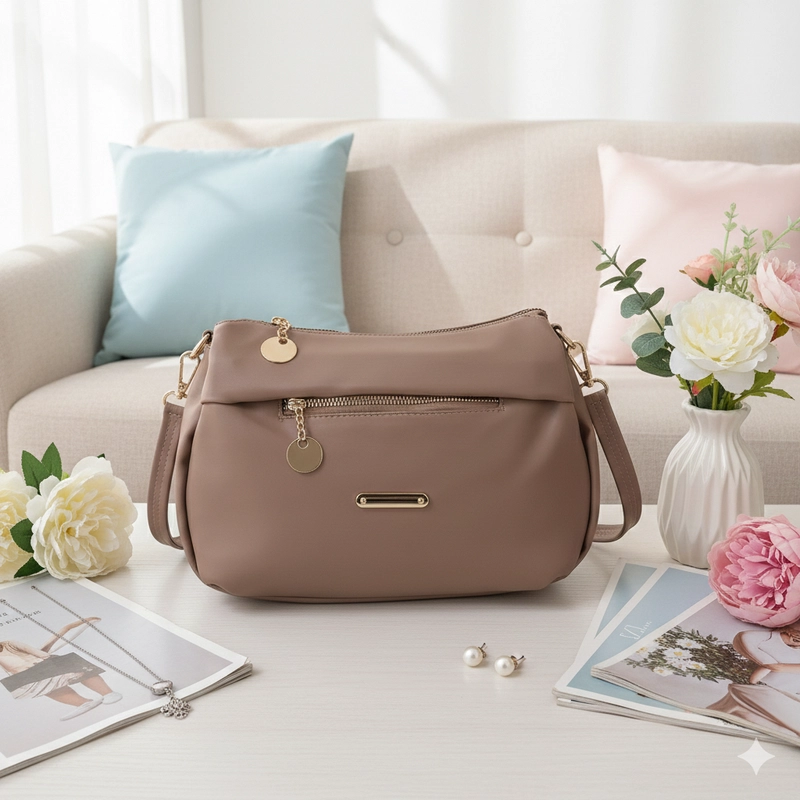 Product image CBL - DAVINA Slingbag - Tas Selempang Wanita Slingbag DAVINA Bahan Nilon Cocoly Waterproof Antiair Tas Wan Medium Mocca