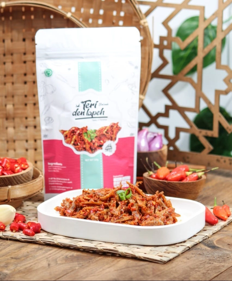 Product image Rendang Den Lapeh - Teri Jengki Balado / Teri Nasi Plastik Vakum 130 Teri jengki balado